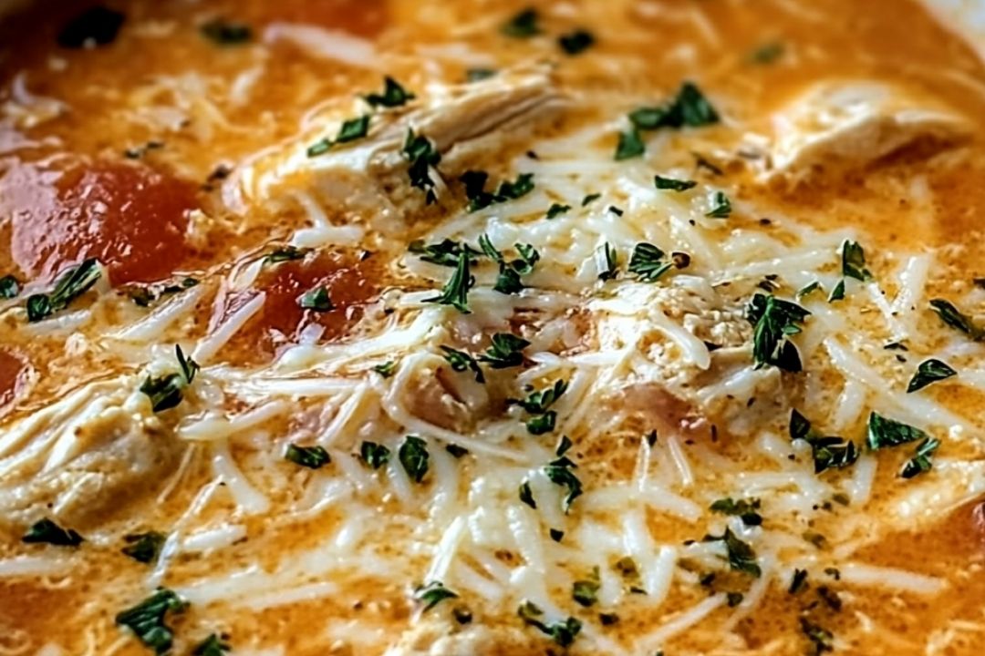 Crockpot Chicken Parmesan Soup |