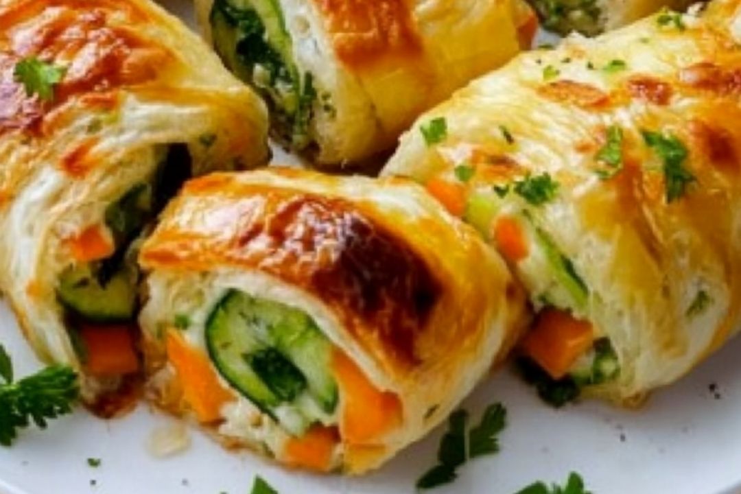 Cheesy Baked Vegetable Rolls |