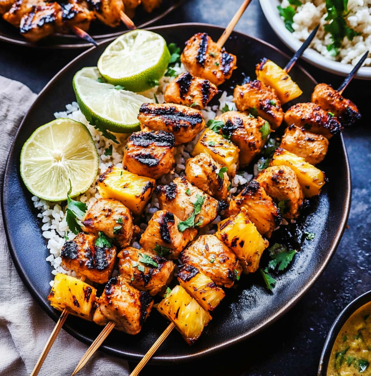 Sweet and Spicy Grilled Chicken and Pineapple Skewers Recipe