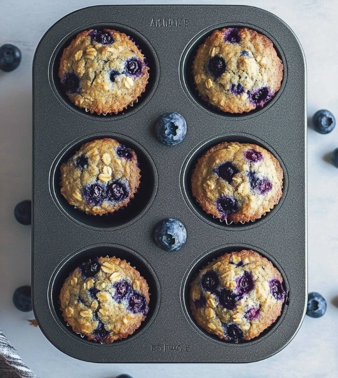 Healthy Blueberry Oatmeal Muffins