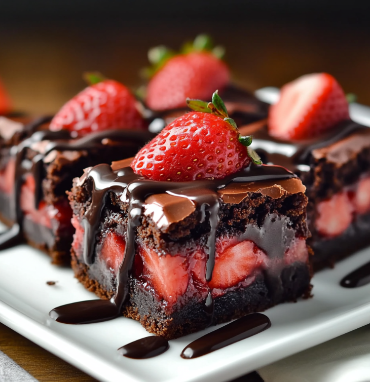 Chocolate Covered Strawberry Brownies