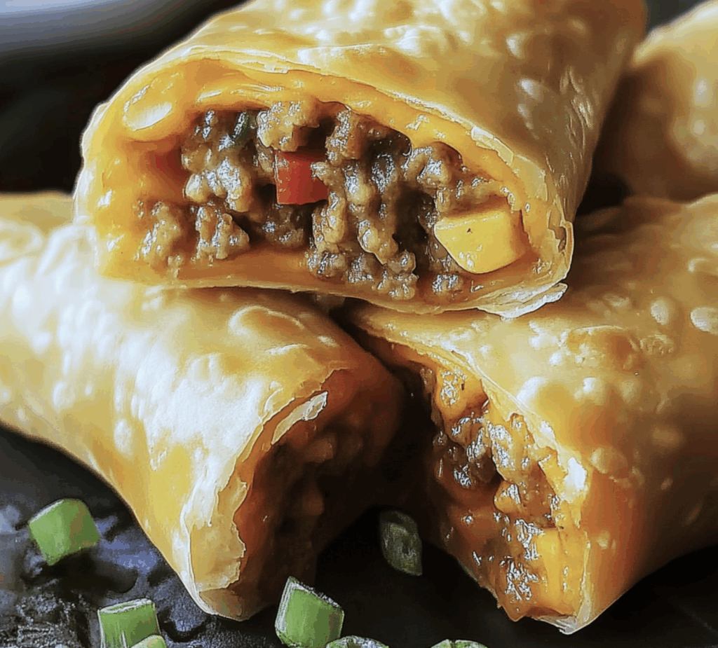 Cheeseburger Egg Rolls