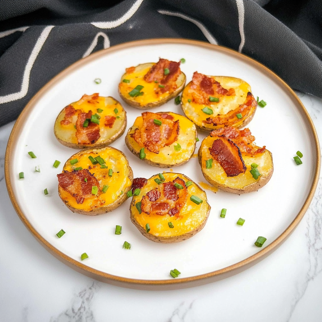 Air Fryer Bacon and Cheese Potato Slices