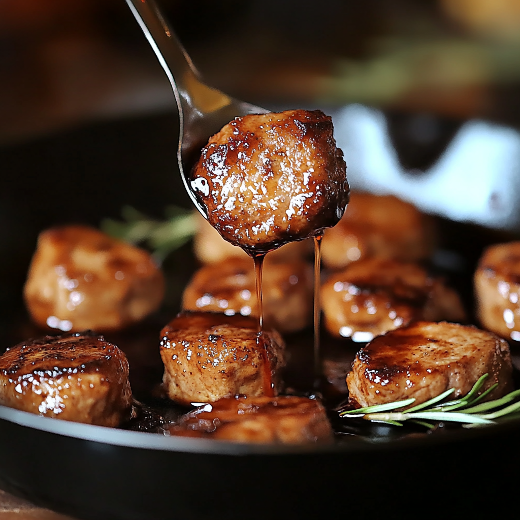 Balsamic Roasted Pork Skillet Nuggets