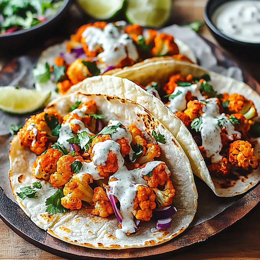 Buffalo Cauliflower Tacos