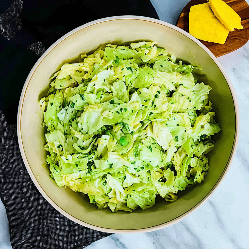 Cabbage Salad with Indian Green Chutney Dressing