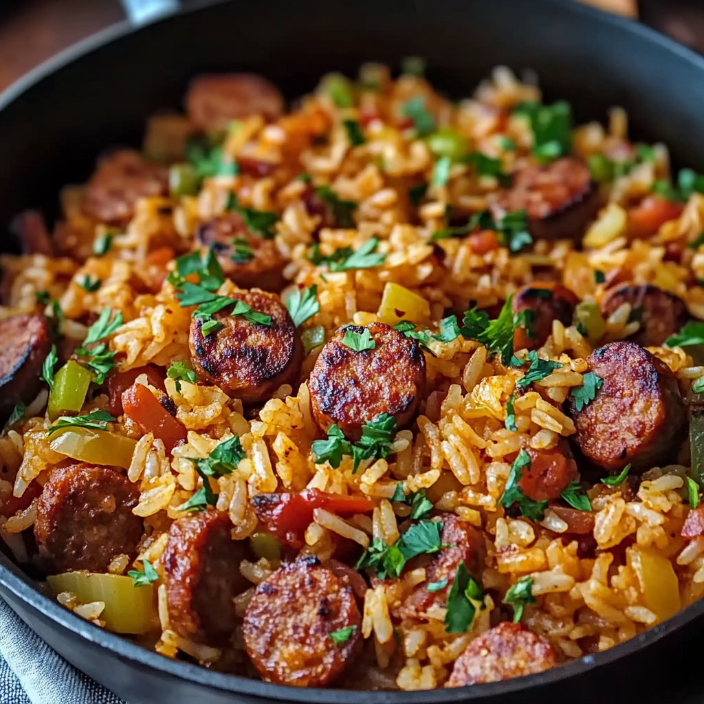 Cajun Sausage and Rice Skillet