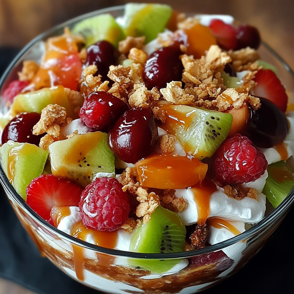 Caramel Crunch Cheesecake Fruit Salad