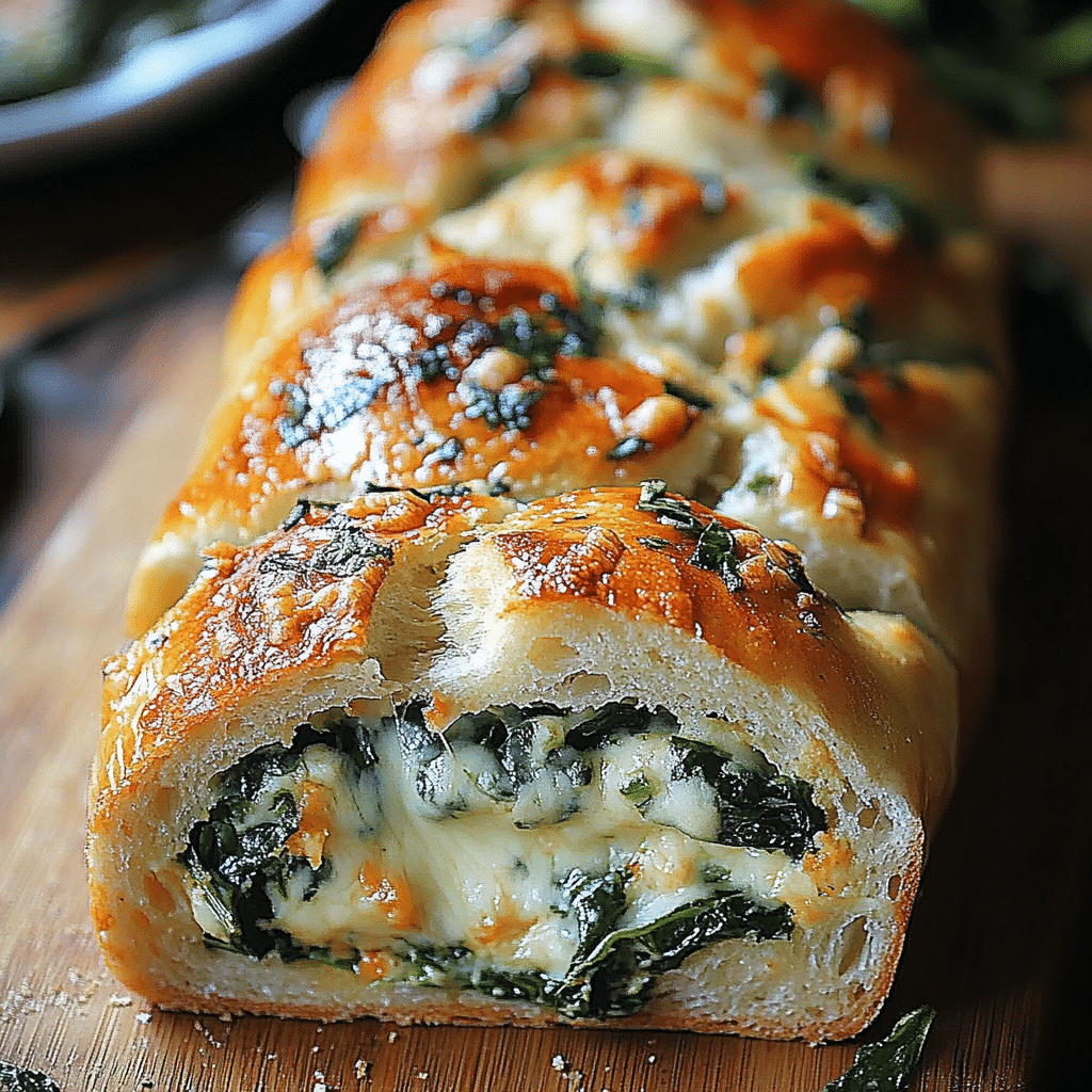 Cheesy Spinach Stuffed Bread