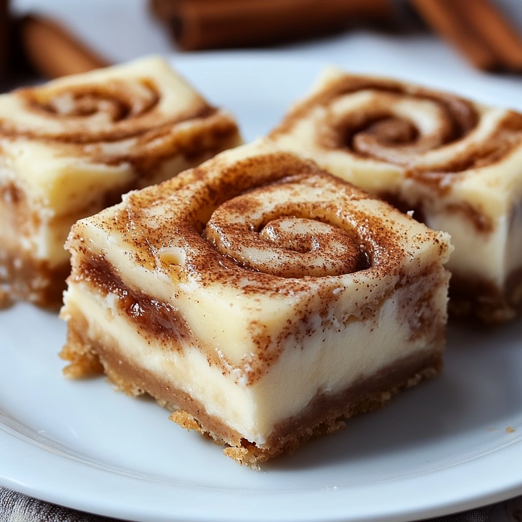 Cinnamon Roll Cheesecake Bars