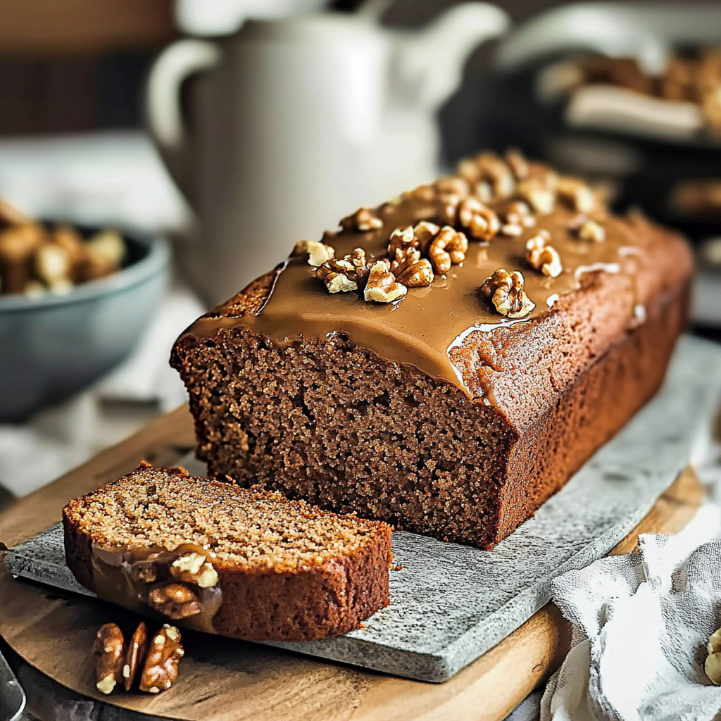Coffee Walnut Loaf Cake