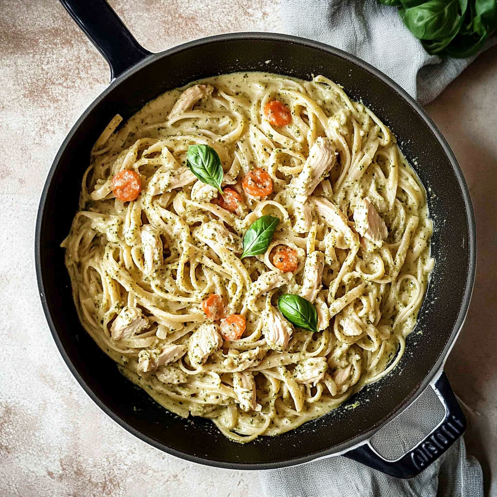 Creamy Chicken Pesto Pasta