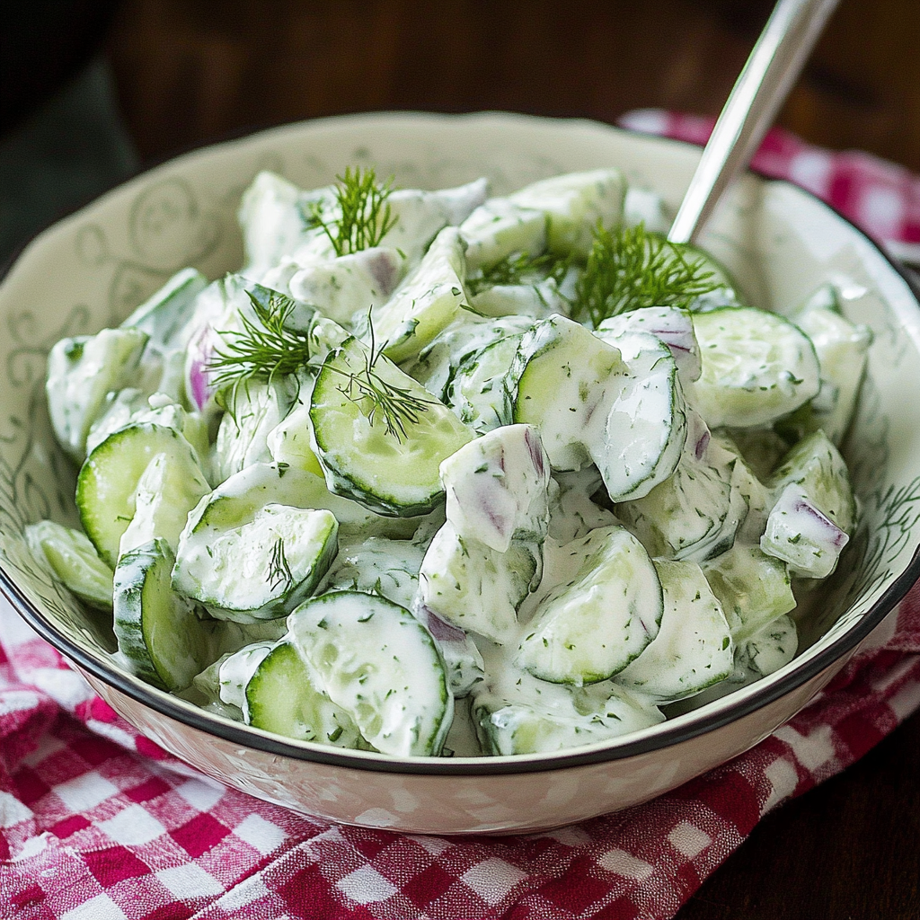 Creamy Cucumber Salad Recipe