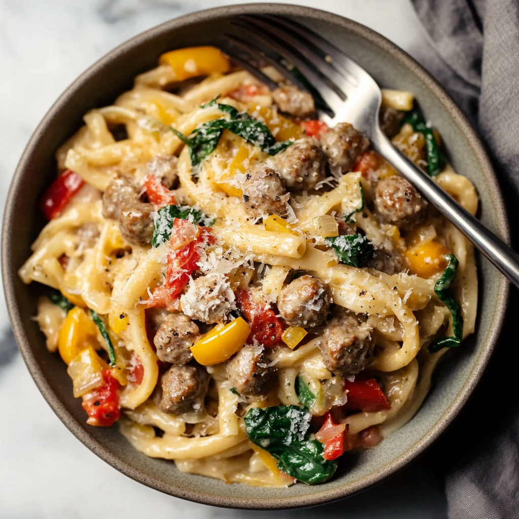 Creamy Sausage and Peppers Pasta