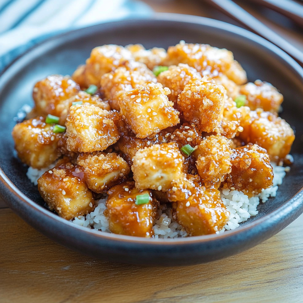 Crispy Honey-Garlic Tofu