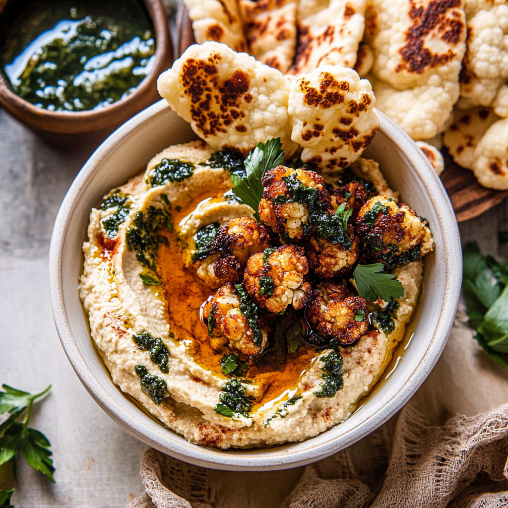 Crispy Roasted Cauliflower Hummus