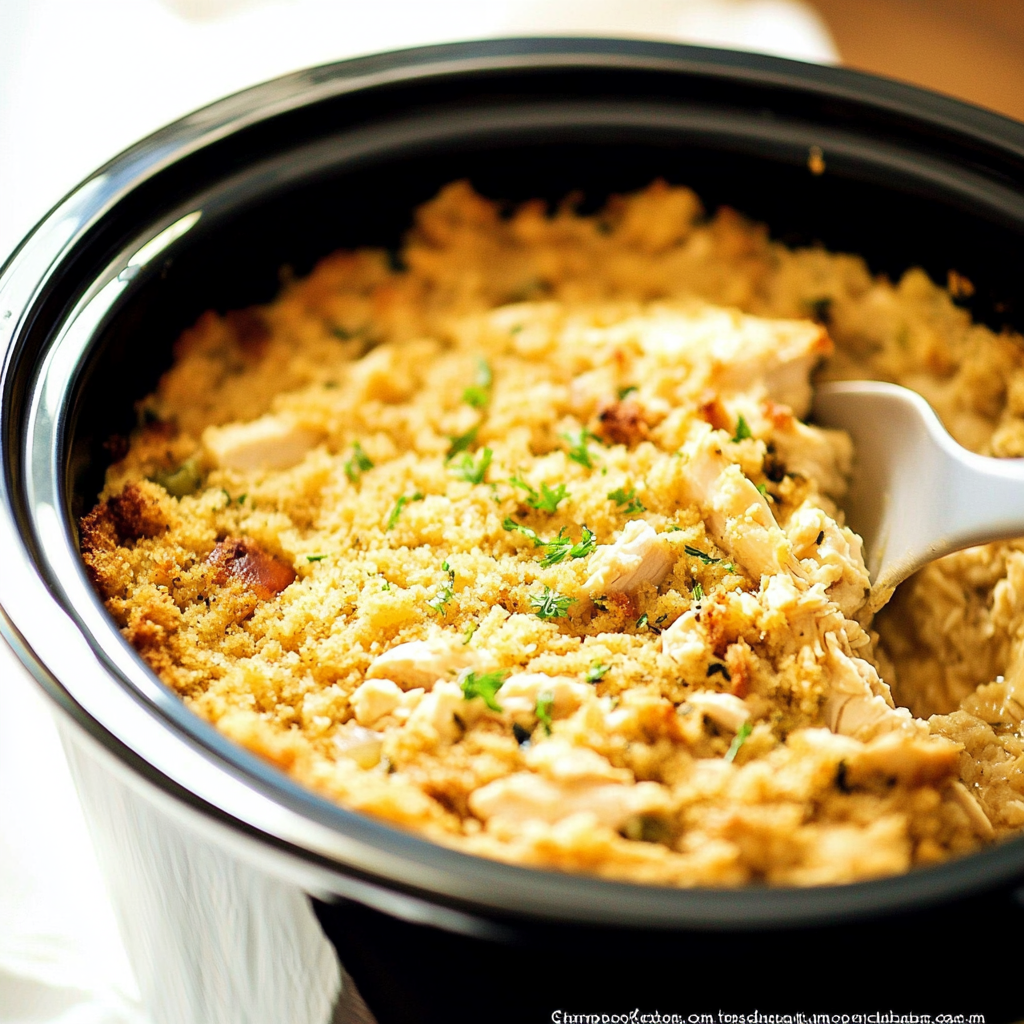 Crockpot Chicken and Dressing Casserole