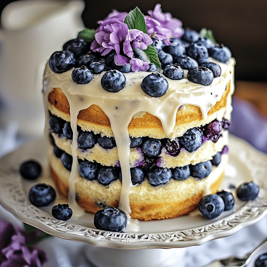 Dreamy Blueberry Shortcake Cake