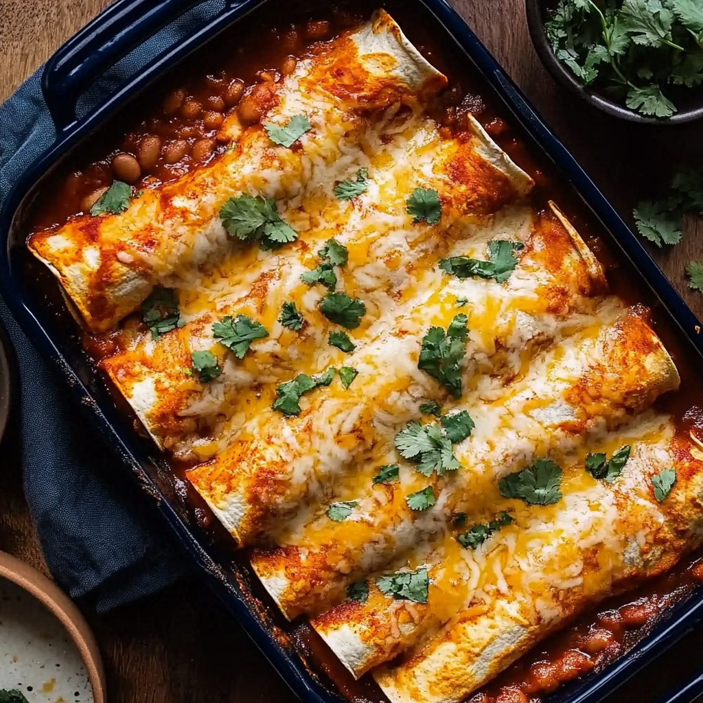 Easy Bean and Cheese Enchiladas