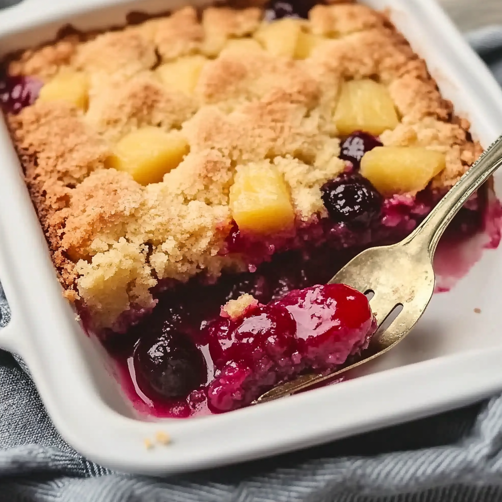 Easy Pineapple Cherry Dump Cake