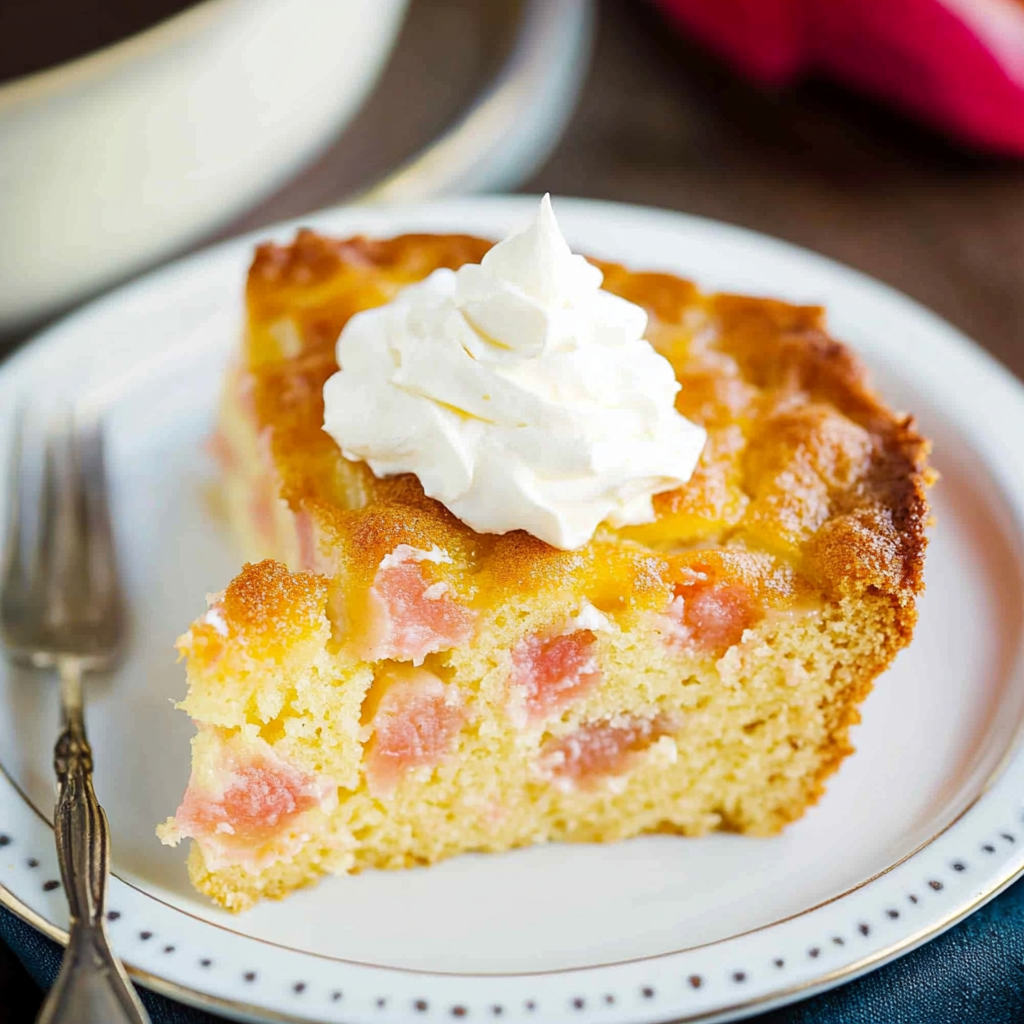 Easy Rhubarb Custard Cake