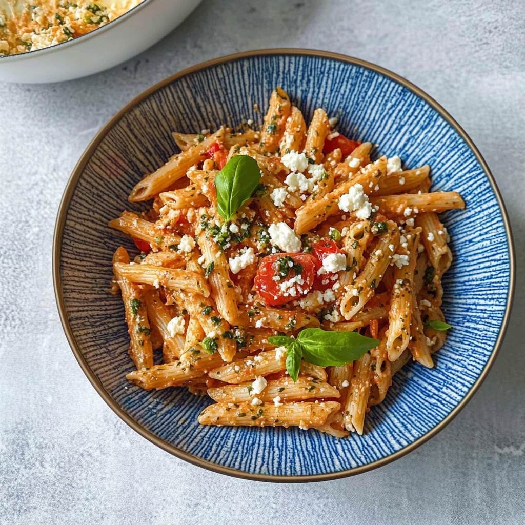 Easy Salmon Feta Pasta with Tomato