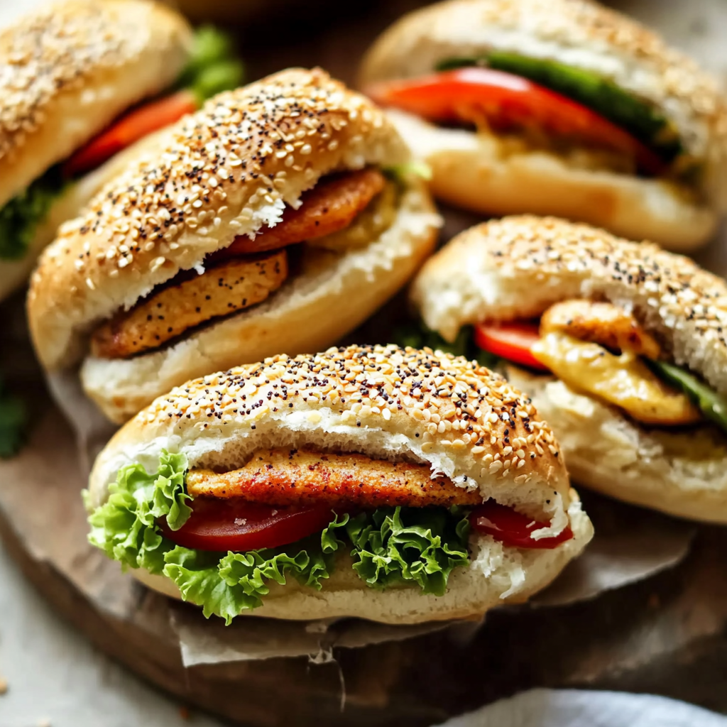 Gevlochten Sesambroodjes met Kip
