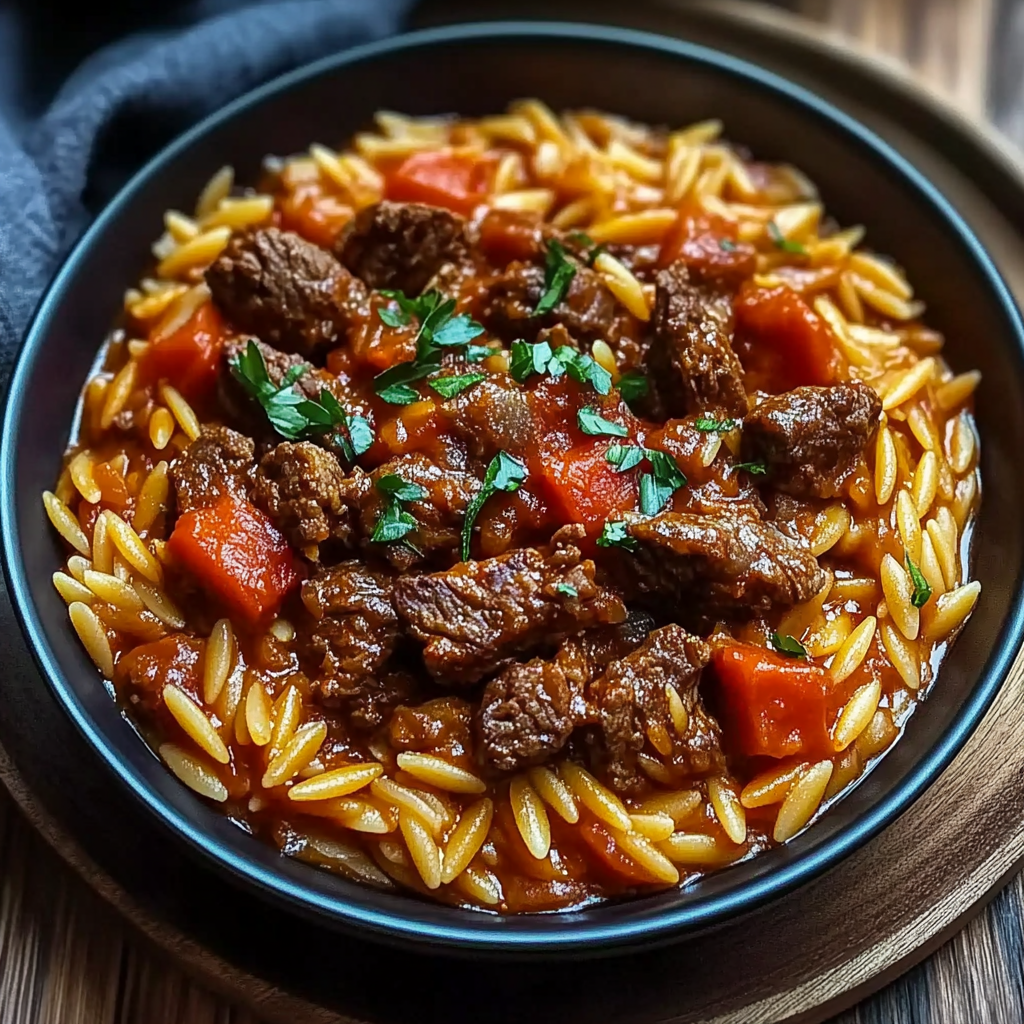 Greek Beef Orzo Pasta