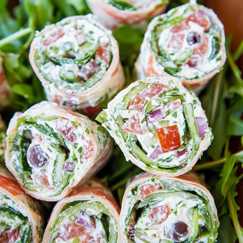 Greek Salad Pinwheels