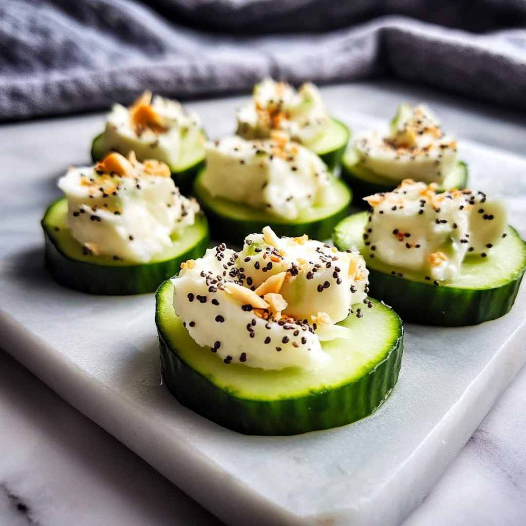 Keto Everything Bagel Cucumber Bites