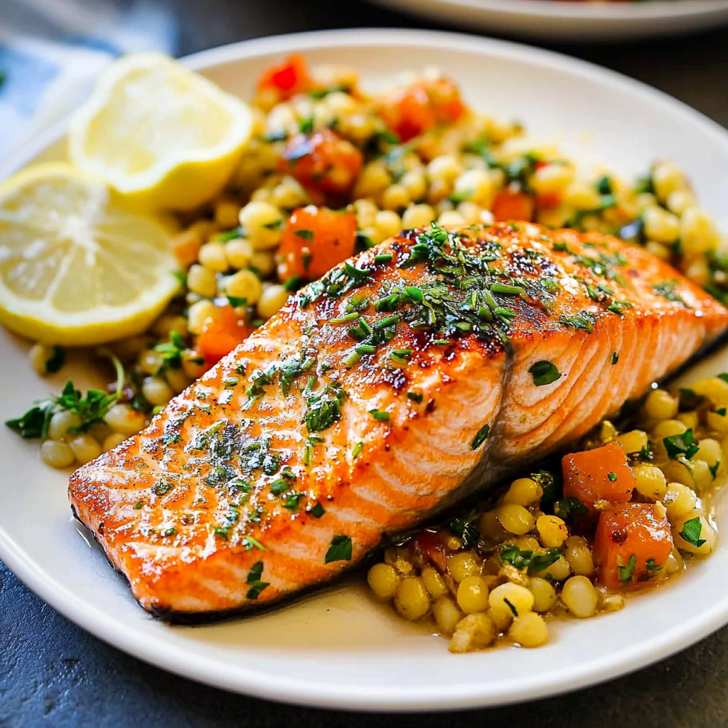 Marinated Salmon with Garlic and Herbs