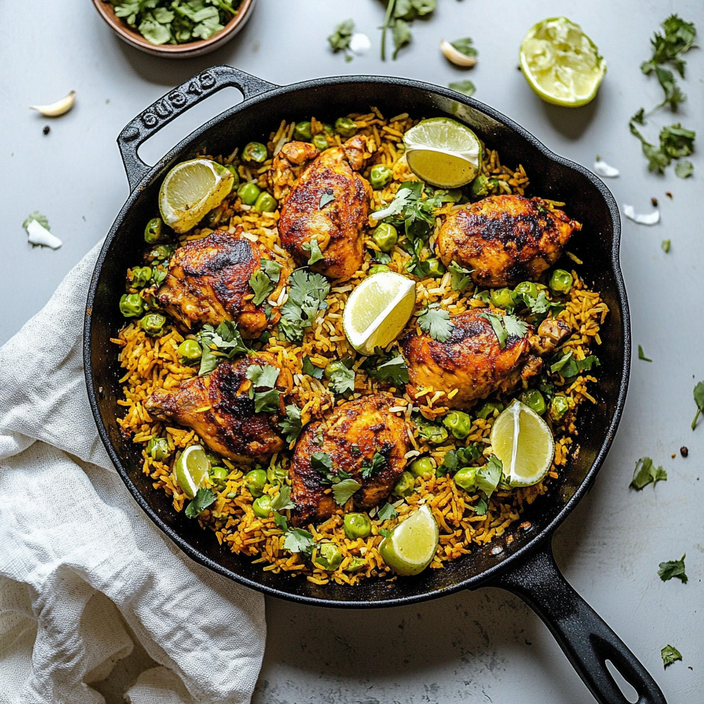 One Pan Tandoori Chicken with Spiced Coconut Rice