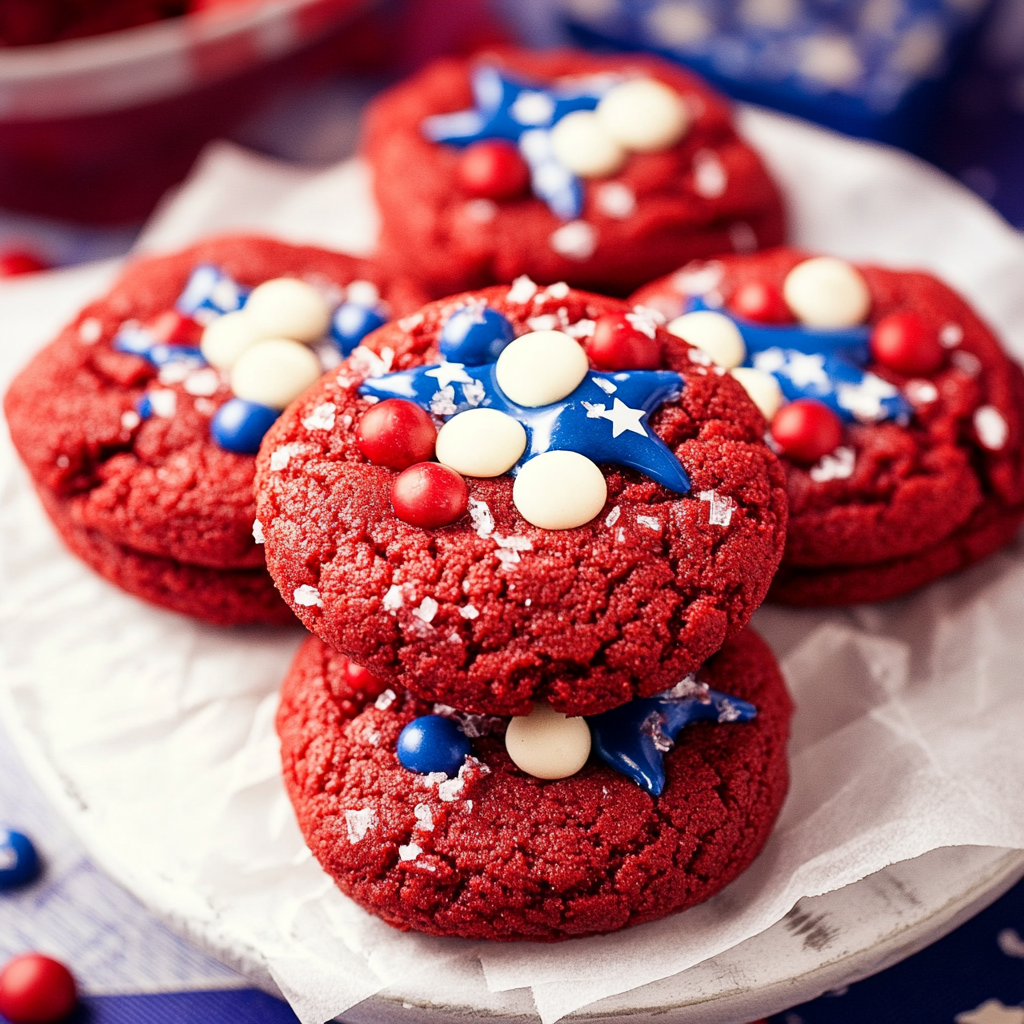 Red Velvet 4th of July Cookies