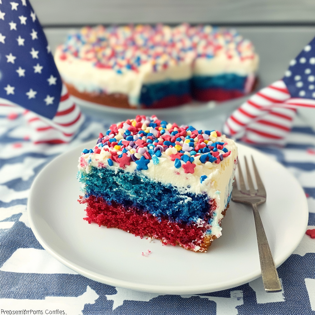 Red White And Blue Poke Cake