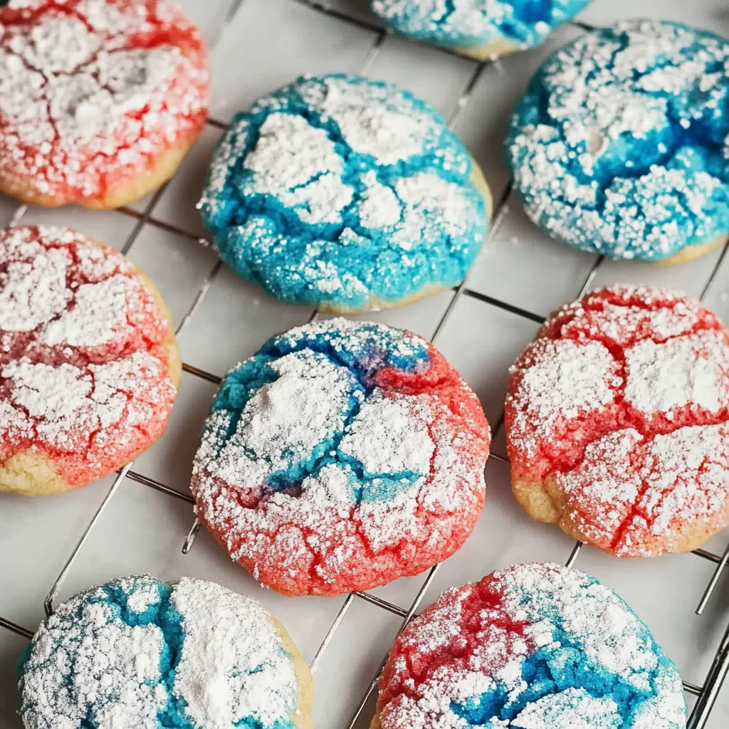Red White and Blue Cake Mix Cookies