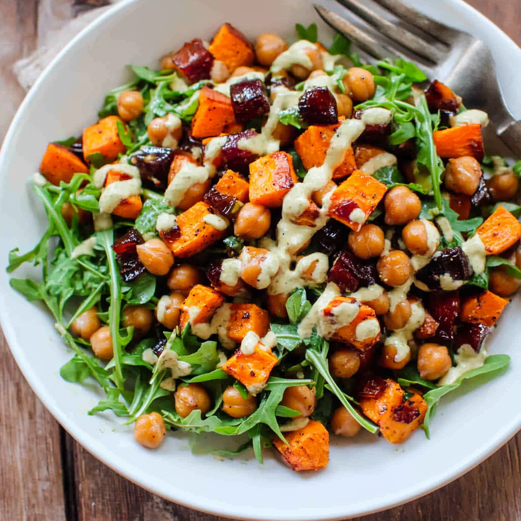 Roasted Sweet Potato and Chickpea Salad