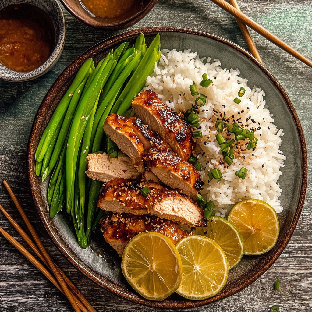 Sesame Miso Chicken and Coconut Rice