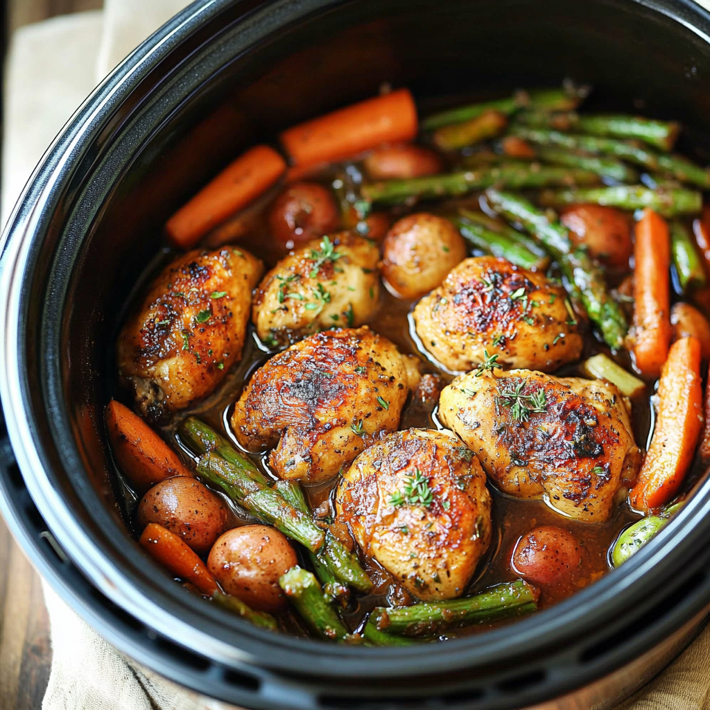 Slow Cooker Honey Garlic Chicken and Veggies