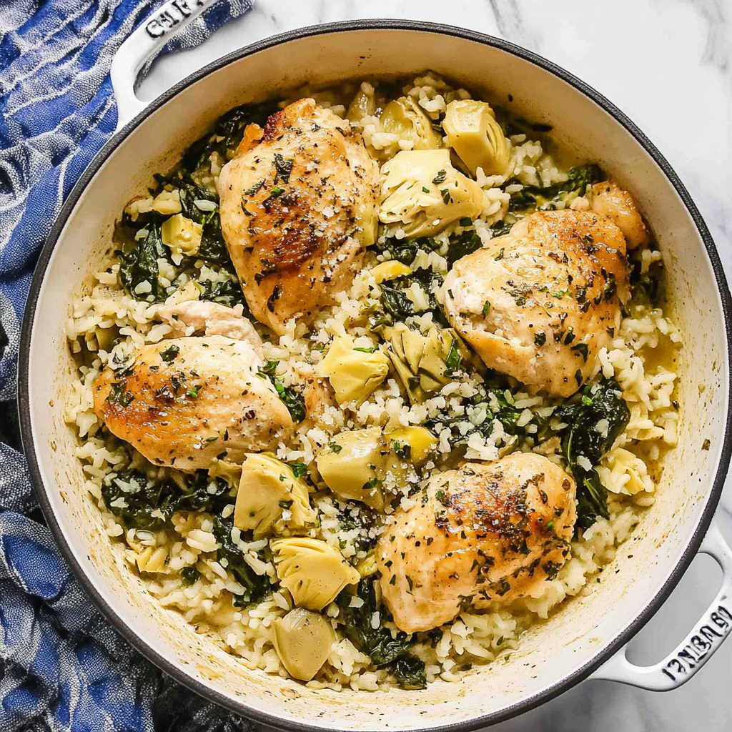 Spinach Artichoke Chicken and Rice