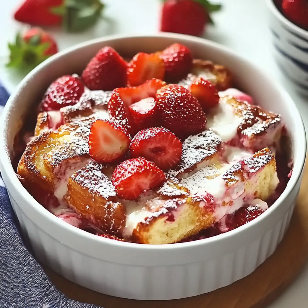 Strawberries & Cream French Toast Casserole