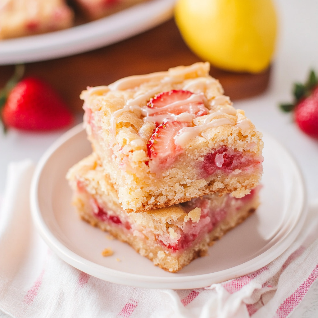 Strawberry Lemon Blondies