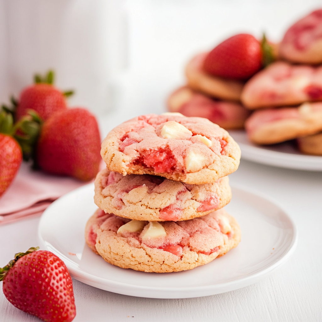 Strawberry Pudding Cookies