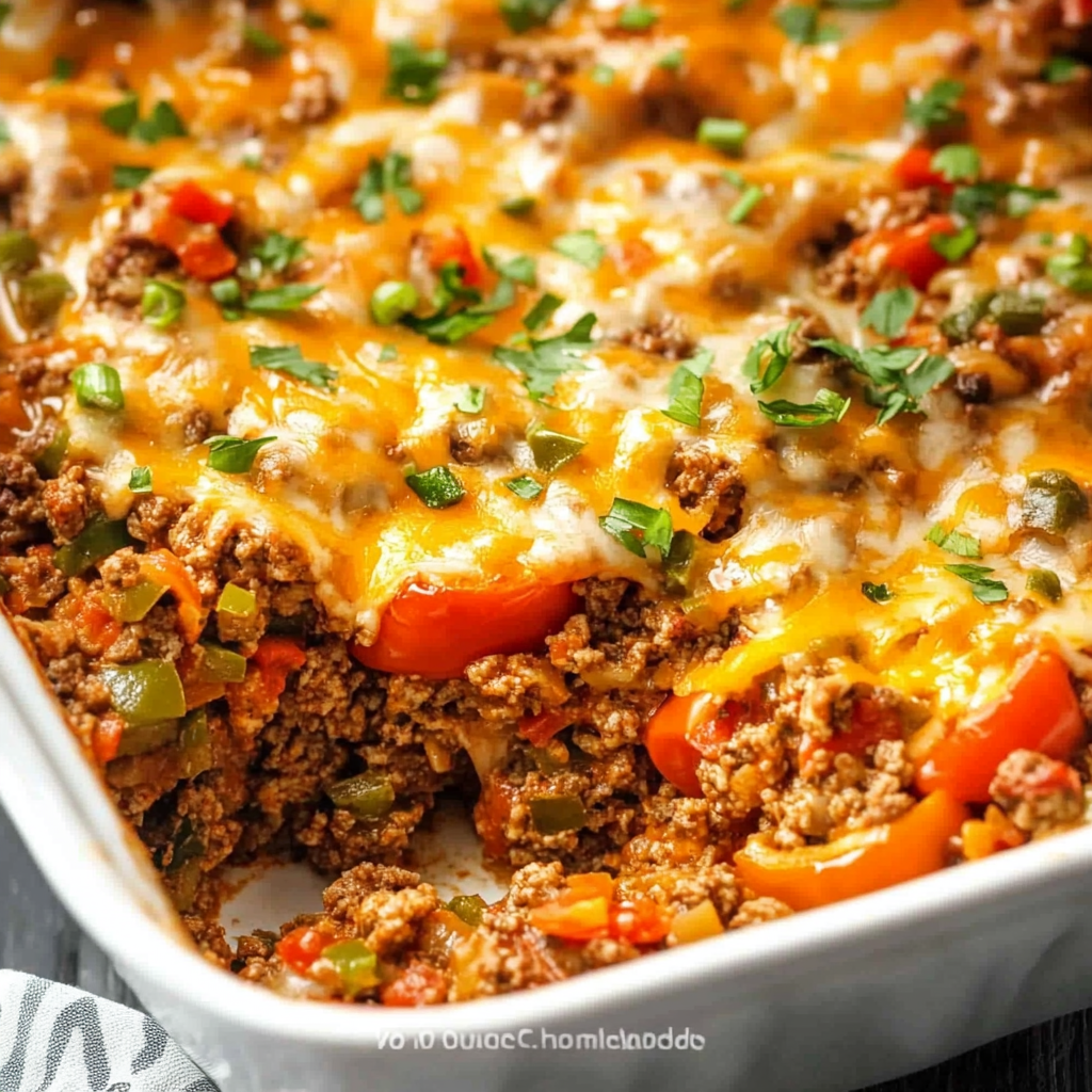 Taco Stuffed Pepper Casserole