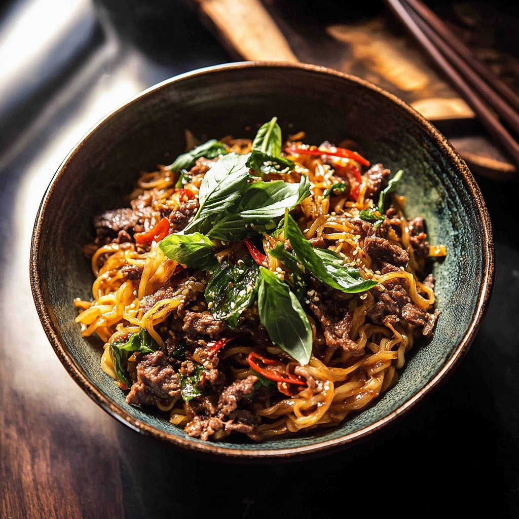 Thai Basil Beef Noodles