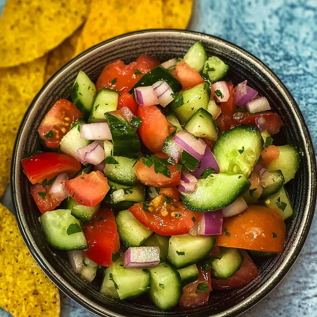 Tomato, Onion, and Cucumber Salad
