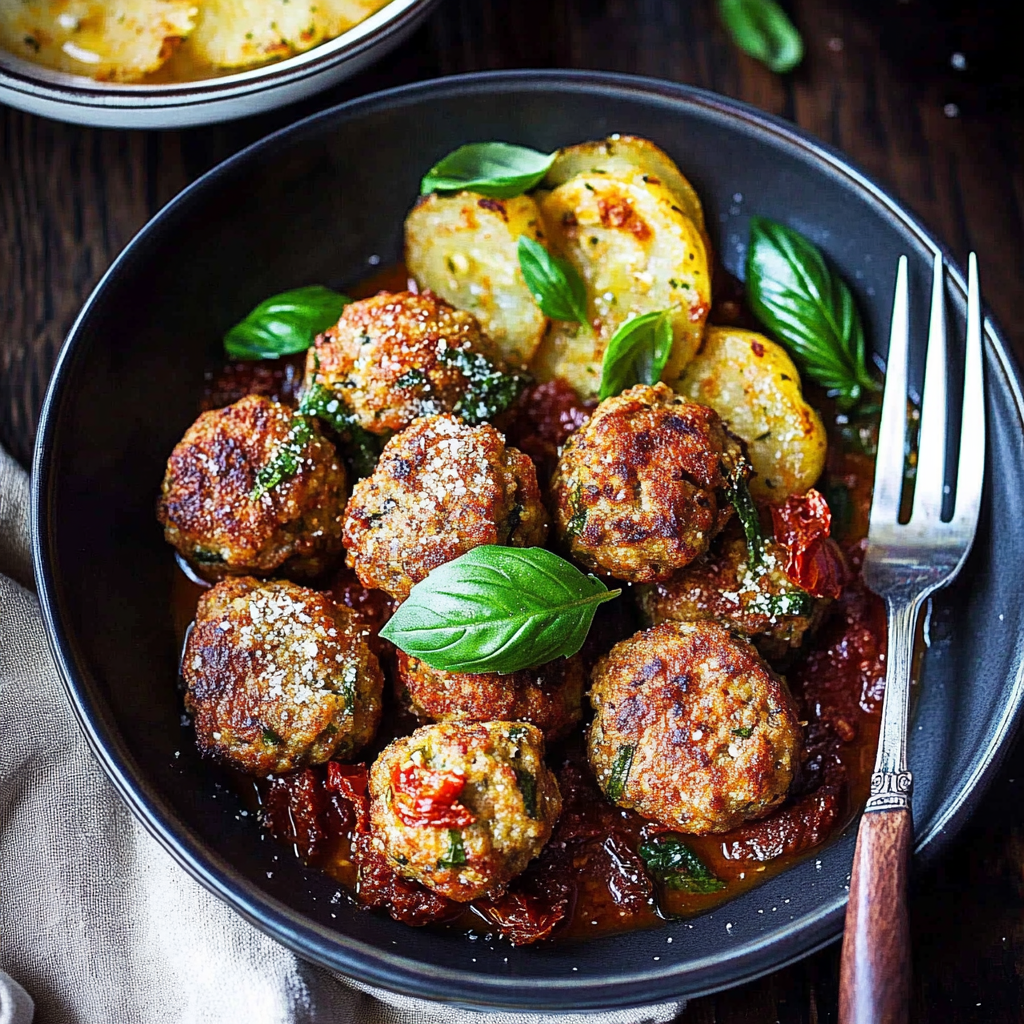 Turkey Meatballs with Sundried Tomatoes & Basil