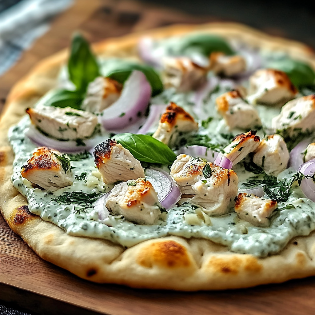 Tzatziki Chicken Naan Pizza