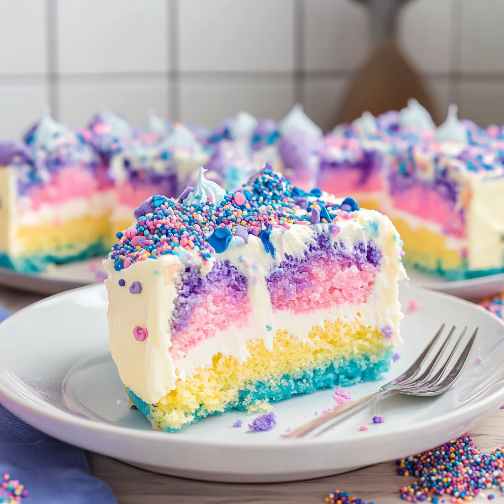 Unicorn Poke Cake
