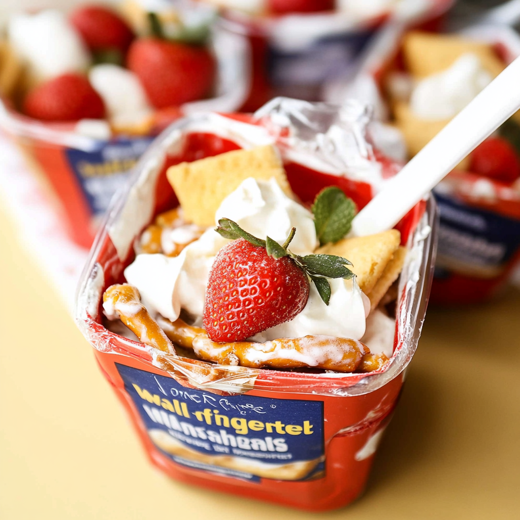Walking Strawberry Pretzel Salad