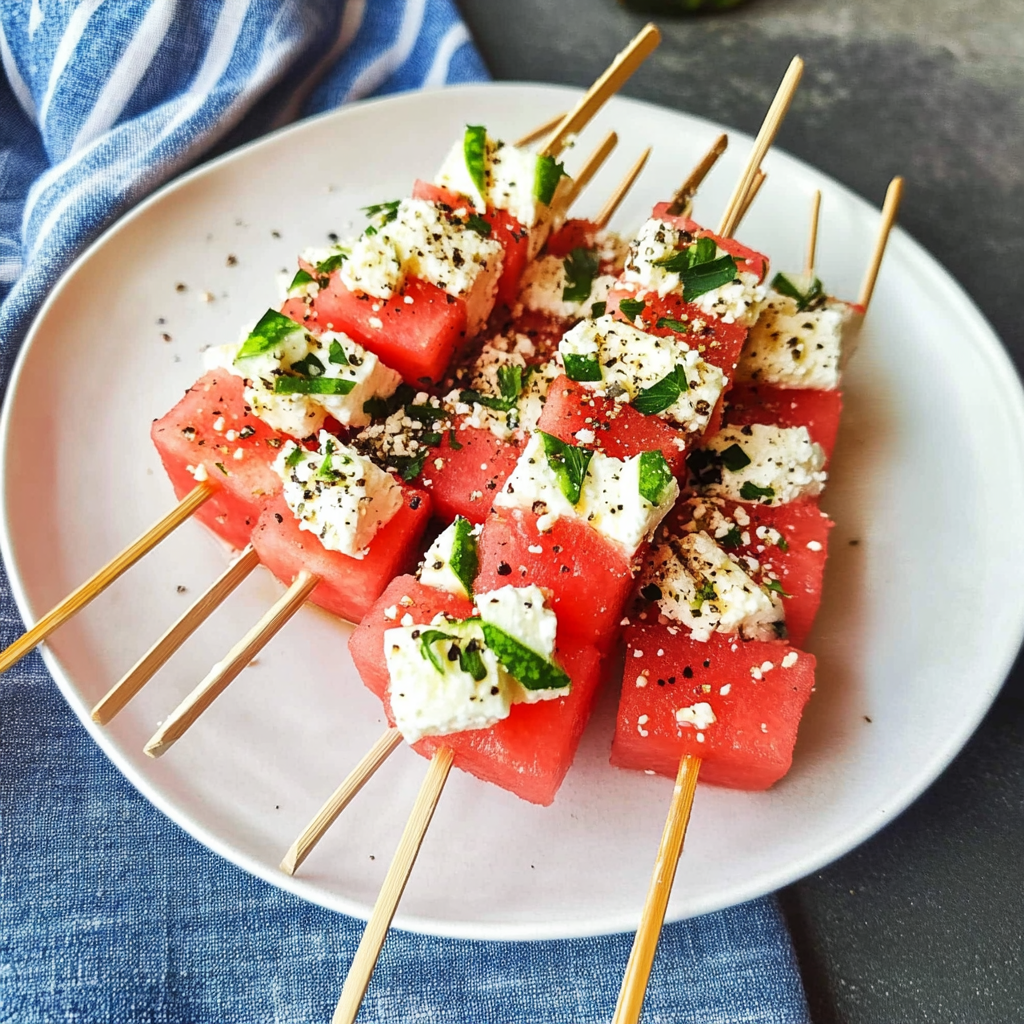 Watermelon Feta Skewers